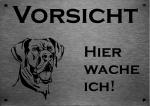 Edelstahl Warnschild Deutsche Dogge VORSICHT Hier wache ich!
